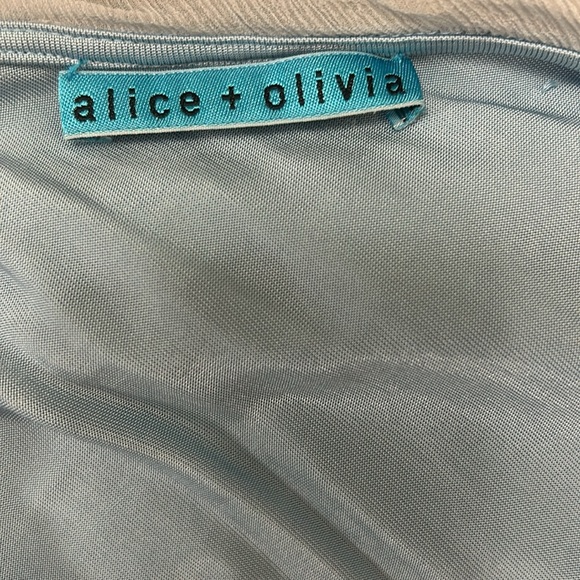 Alice + Olivia Light Blue One-Shoulder Blouse - Picture 3 of 4